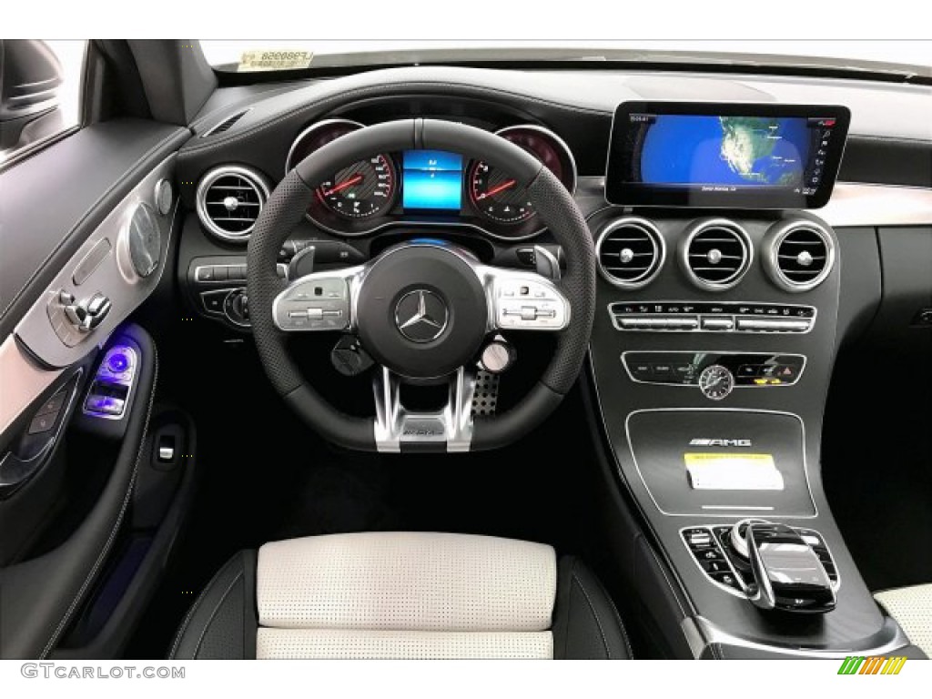 2020 Mercedes-Benz C AMG 63 S Coupe Platinum White/Pearl Black Dashboard Photo #136974607