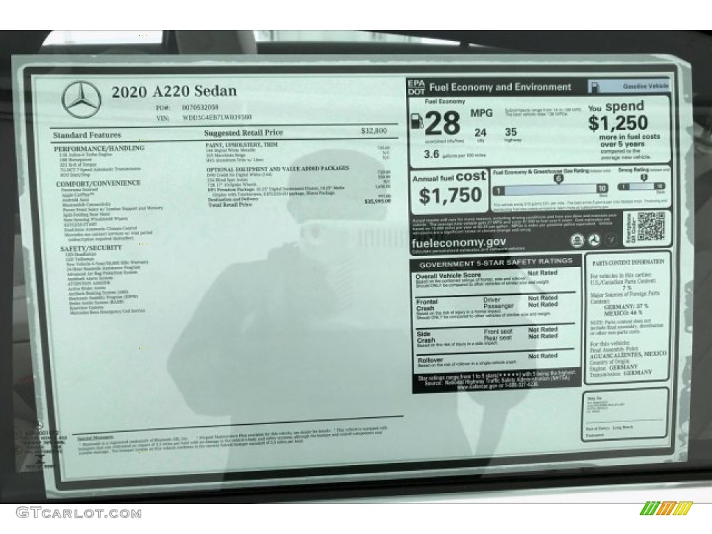 2020 A 220 Sedan - Digital White Metallic / Macchiato Beige photo #10