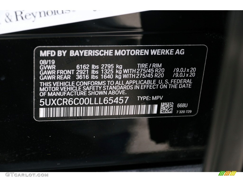 2020 BMW X5 xDrive40i Color Code Photos