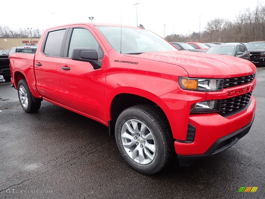Red Hot 2020 Chevrolet Silverado 1500 Custom Crew Cab 4x4 Exterior Photo #136985293