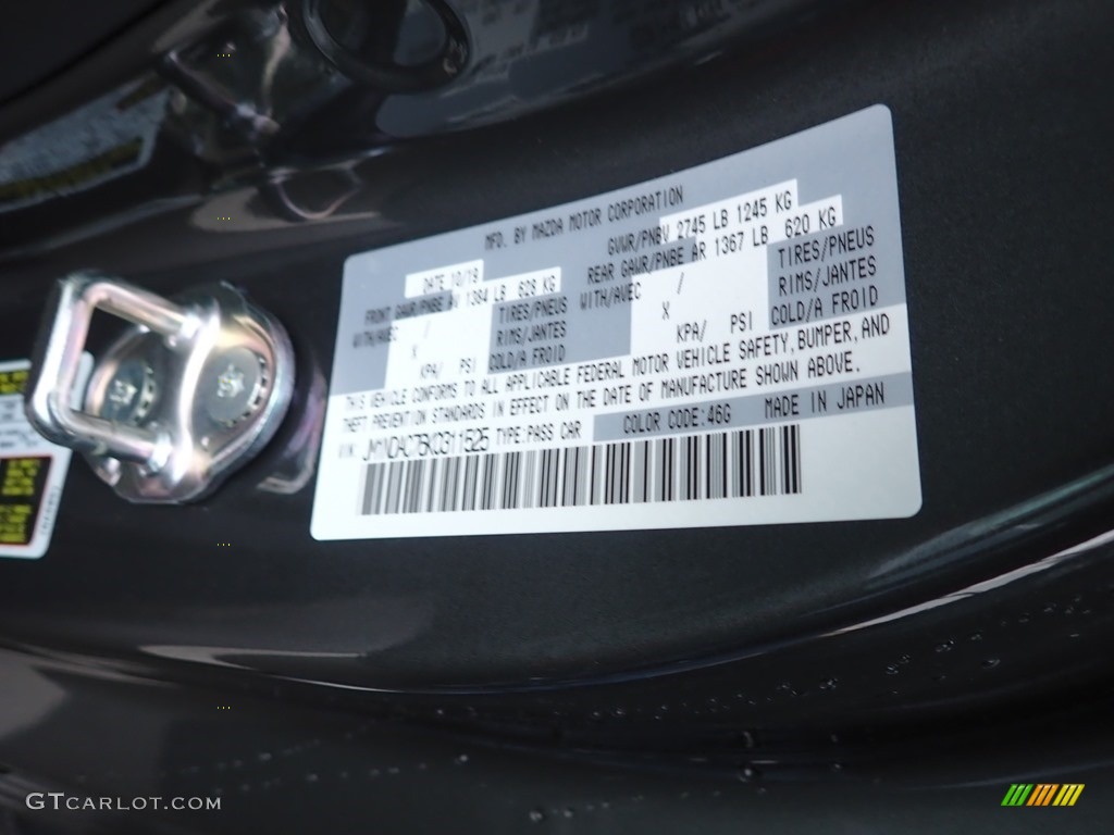 2019 MX-5 Miata Color Code 46G for Machine Gray Metallic Photo #136987975