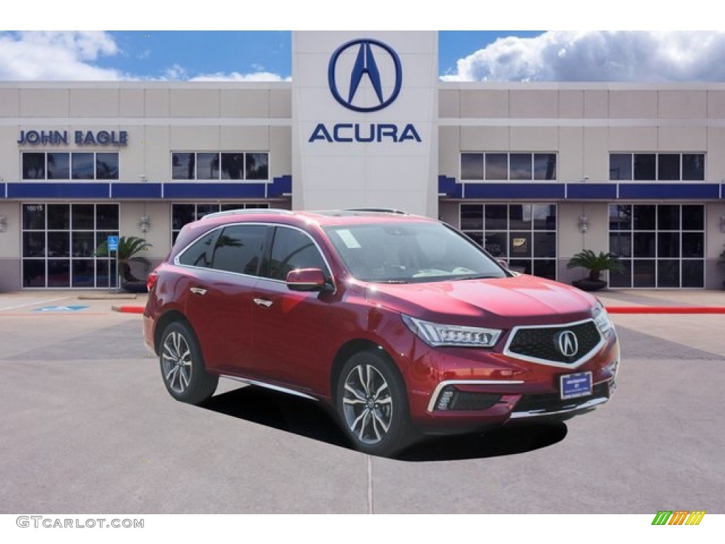 2020 MDX Advance AWD - Performance Red Pearl / Parchment photo #1