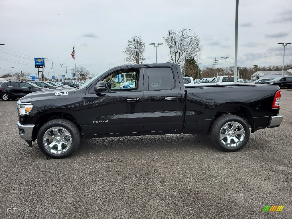 2020 1500 Big Horn Quad Cab 4x4 - Diamond Black Crystal Pearl / Black/Diesel Gray photo #3