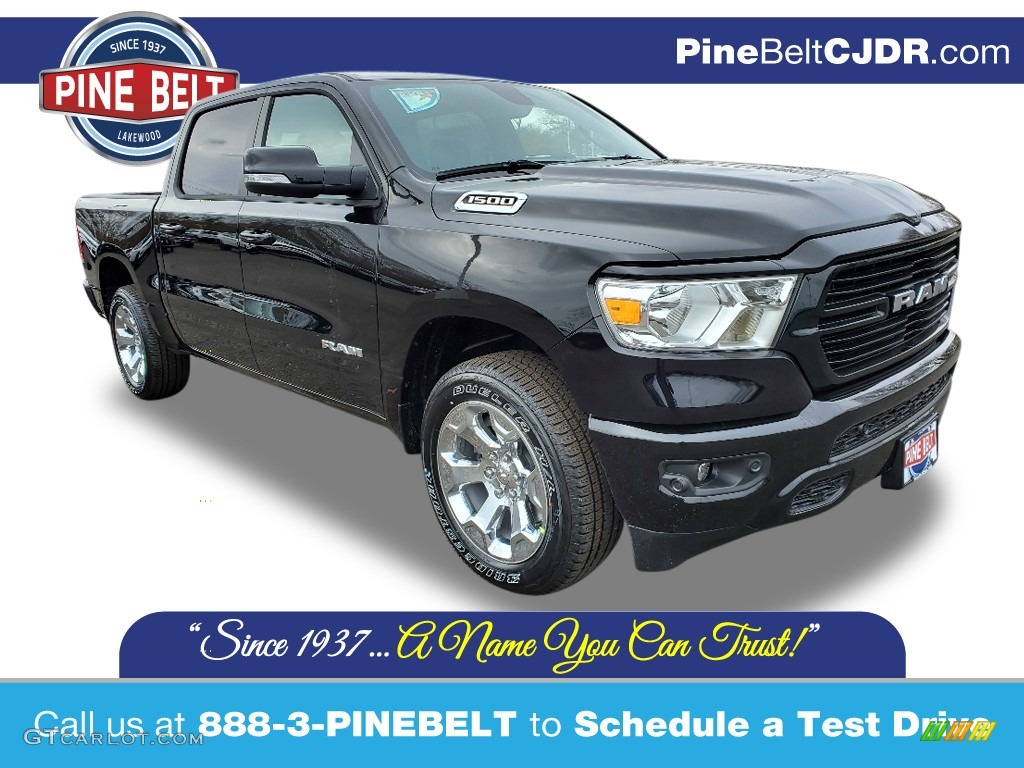 2020 1500 Big Horn Crew Cab 4x4 - Diamond Black Crystal Pearl / Black photo #1