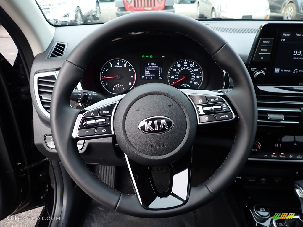2021 Kia Seltos EX AWD Black Steering Wheel Photo #136994938