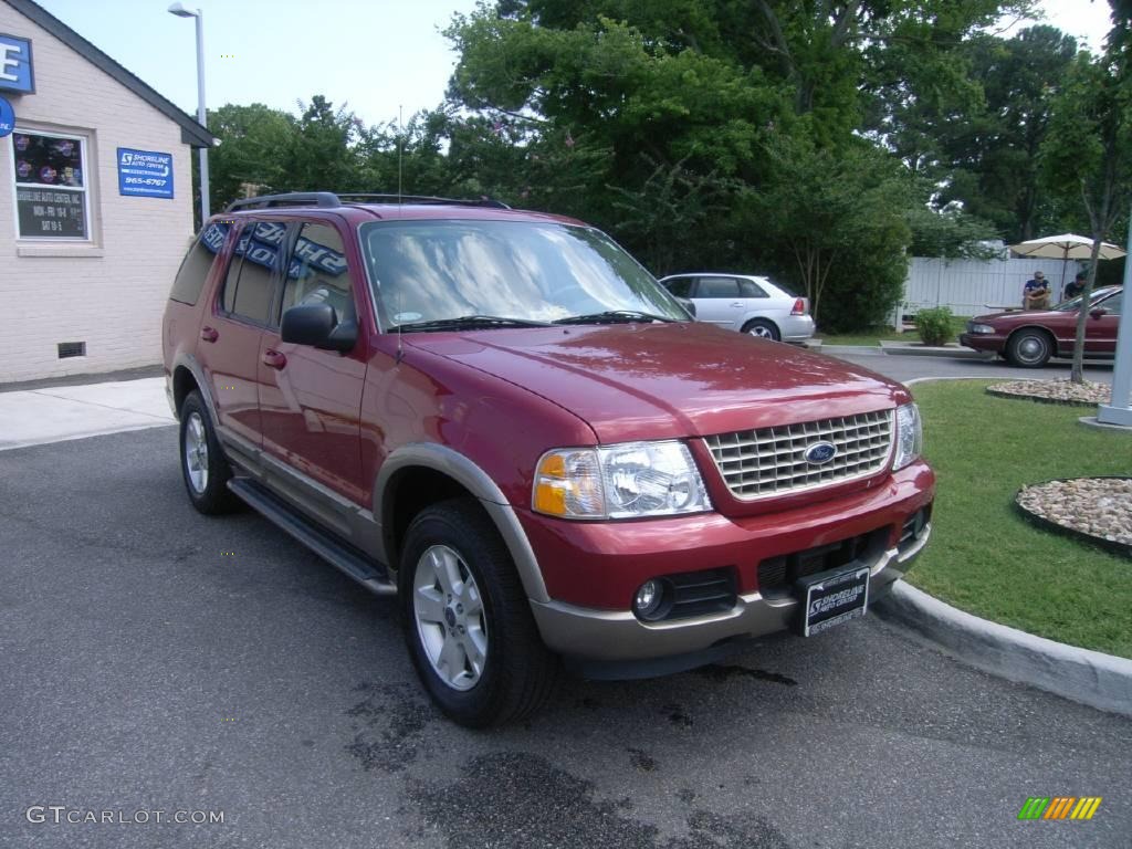 2003 Explorer Eddie Bauer 4x4 - Redfire Metallic / Medium Parchment Beige photo #10