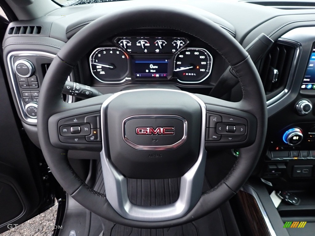 2020 GMC Sierra 1500 Elevation Double Cab 4WD Jet Black Steering Wheel Photo #137010655