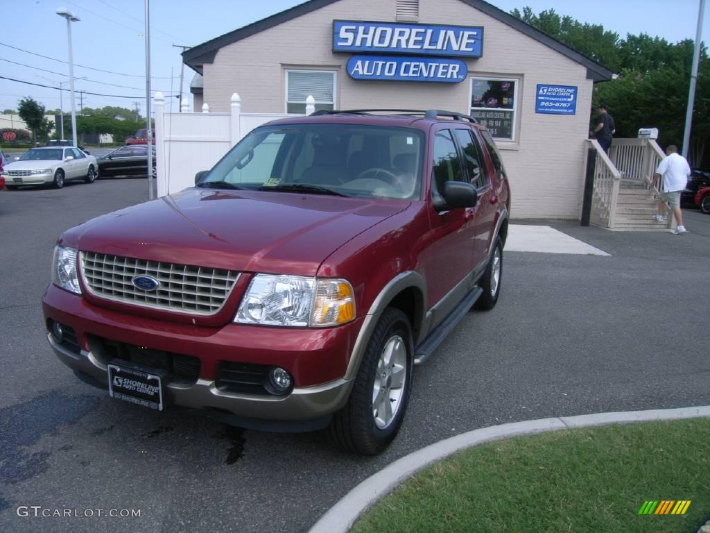 2003 Explorer Eddie Bauer 4x4 - Redfire Metallic / Medium Parchment Beige photo #12