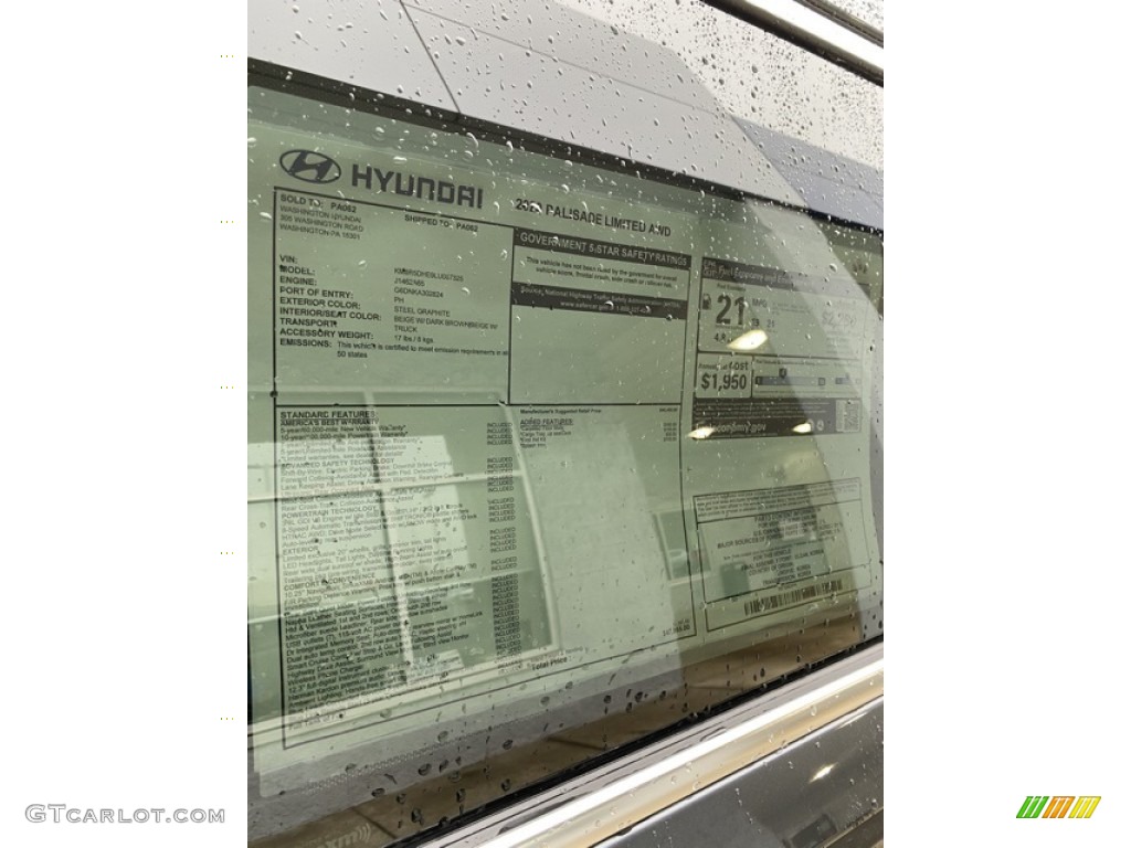 2020 Hyundai Palisade Limited AWD Window Sticker Photo #137011654