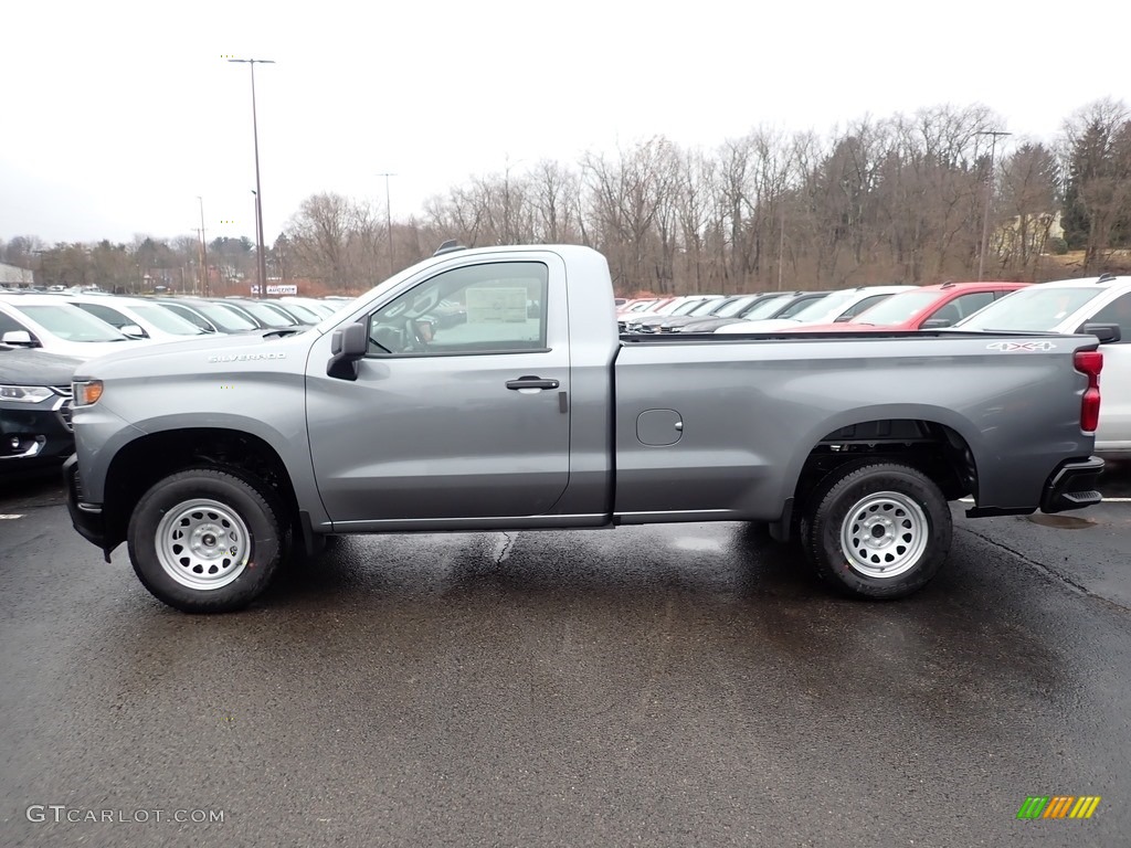 Satin Steel Metallic 2020 Chevrolet Silverado 1500 WT Regular Cab 4x4 Exterior Photo #137012821