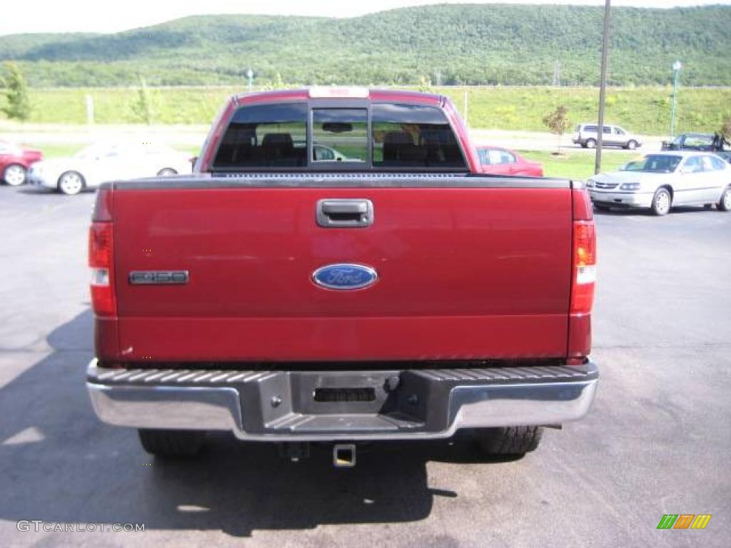 2005 F150 Lariat SuperCab 4x4 - Dark Toreador Red Metallic / Black photo #8