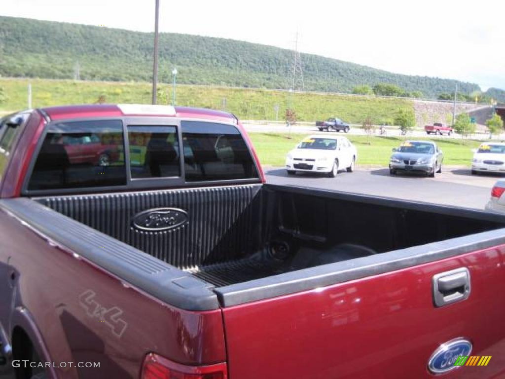 2005 F150 Lariat SuperCab 4x4 - Dark Toreador Red Metallic / Black photo #11
