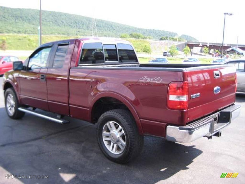 2005 F150 Lariat SuperCab 4x4 - Dark Toreador Red Metallic / Black photo #12