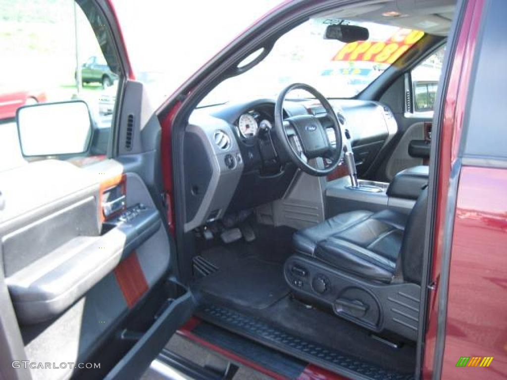 2005 F150 Lariat SuperCab 4x4 - Dark Toreador Red Metallic / Black photo #18