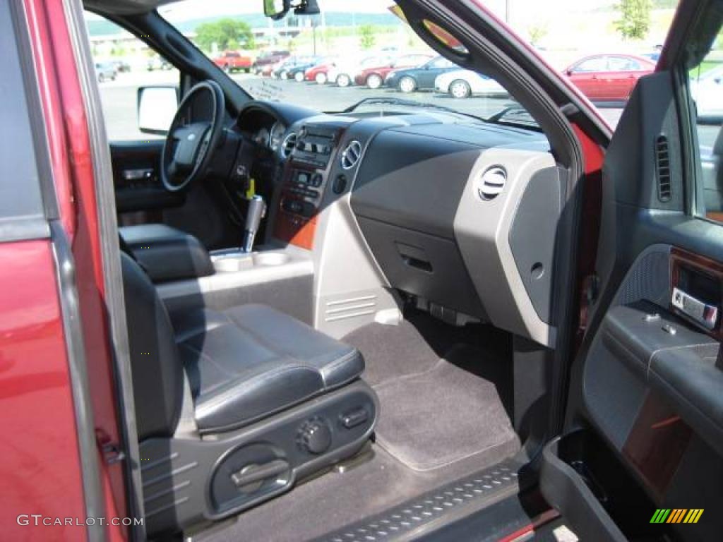 2005 F150 Lariat SuperCab 4x4 - Dark Toreador Red Metallic / Black photo #29