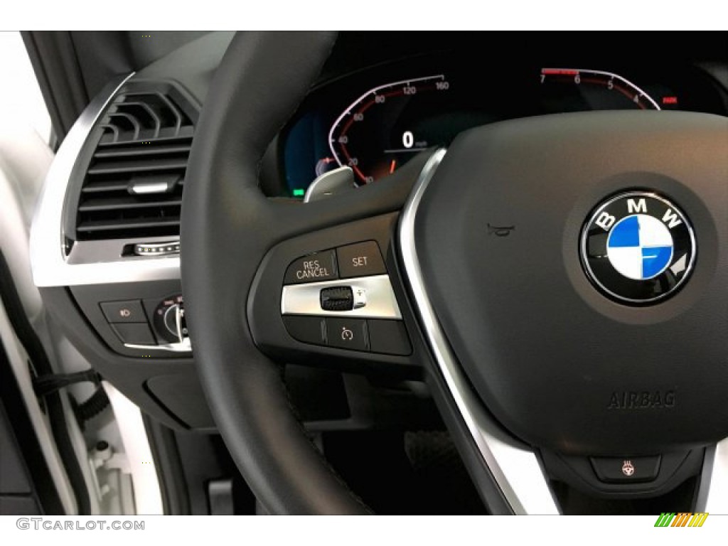 2020 BMW X3 sDrive30i Black Steering Wheel Photo #137022030