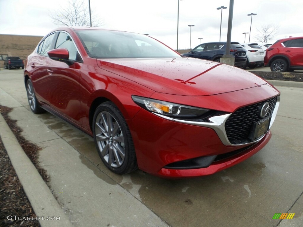 2020 MAZDA3 Select Sedan - Soul Red Crystal Metallic / Greige photo #1