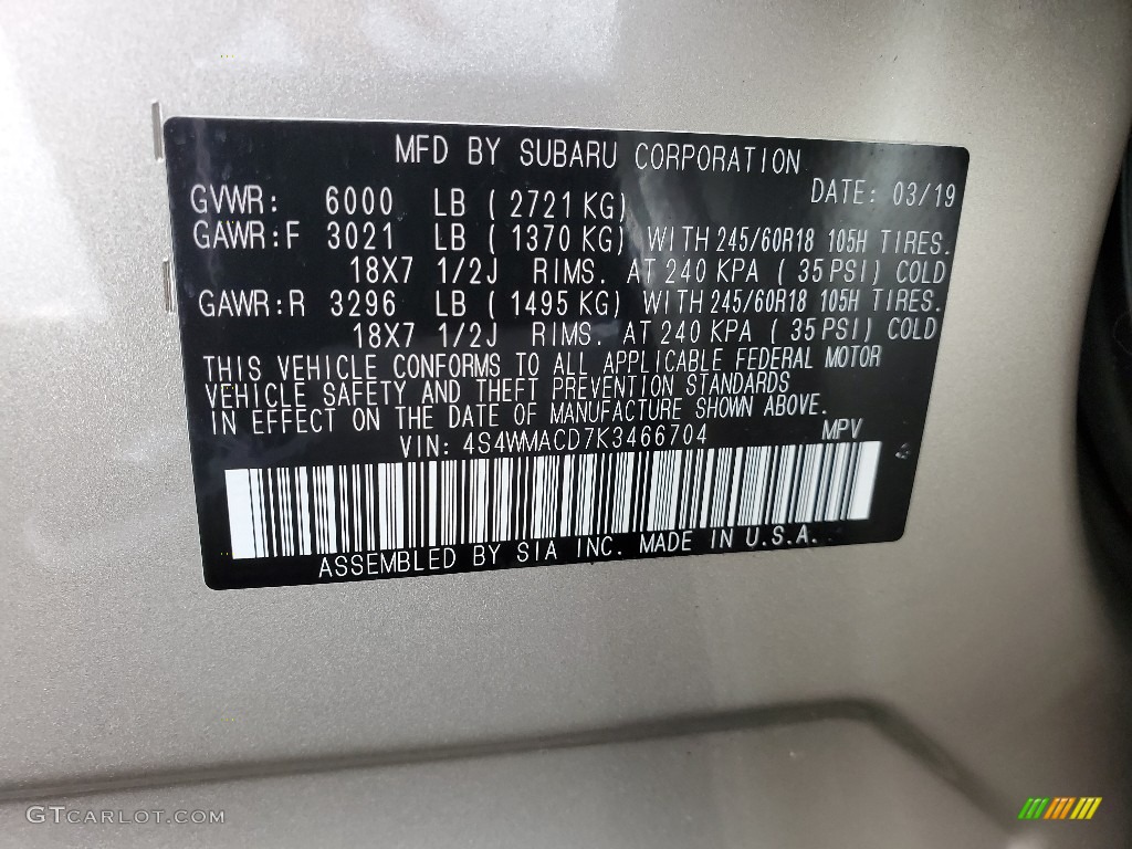 2019 Ascent Premium - Tungsten Metallic / Warm Ivory photo #24