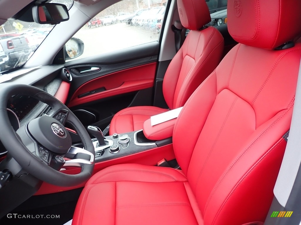Black/Red Interior 2020 Alfa Romeo Stelvio AWD Photo #137034657