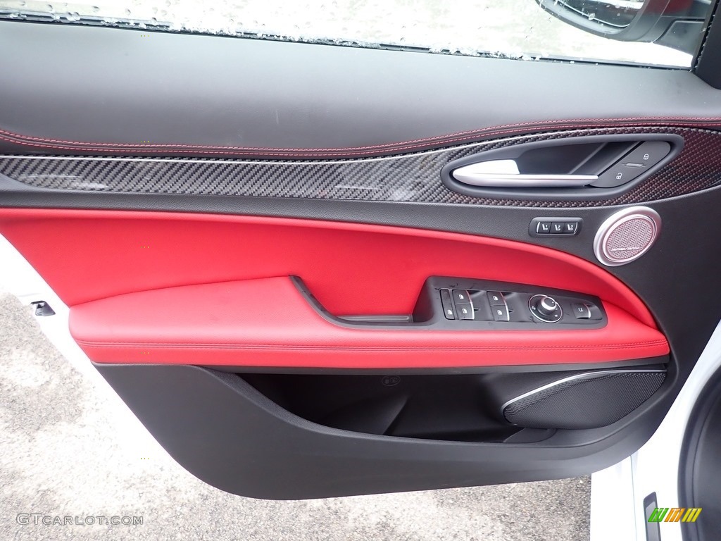 2020 Alfa Romeo Stelvio TI Sport AWD Black/Red Door Panel Photo #137035173
