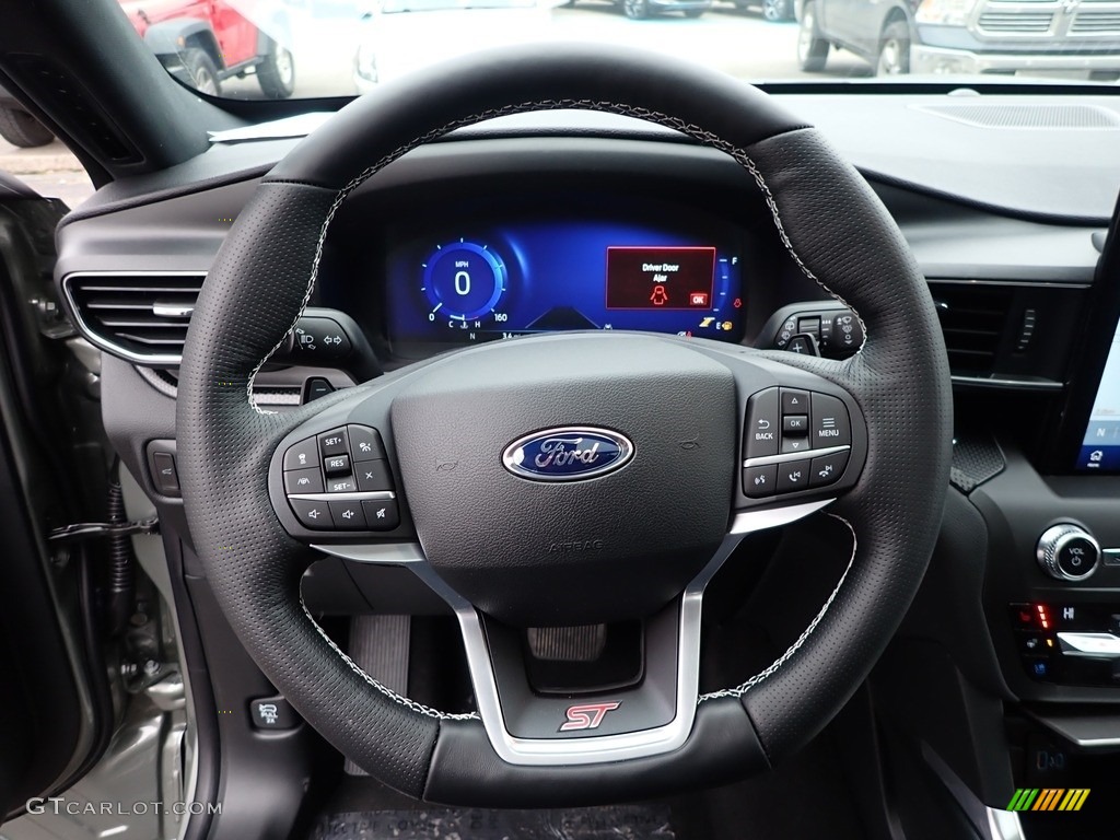 2020 Ford Explorer ST 4WD Ebony Steering Wheel Photo #137040477