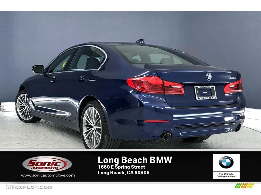 2020 5 Series 530i Sedan - Mediterranean Blue Metallic / Black photo #2