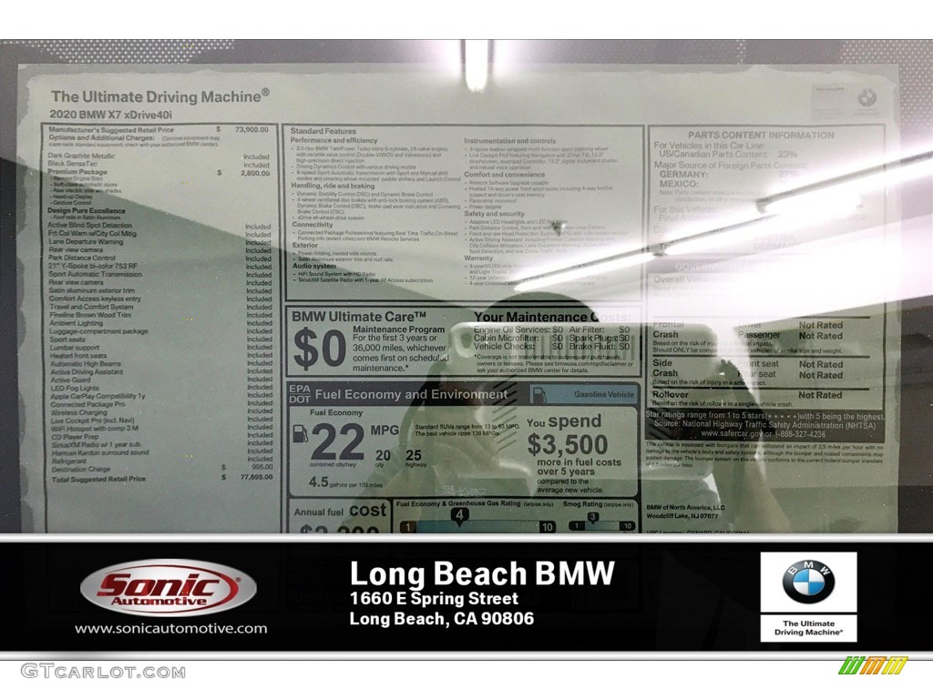 2020 X7 xDrive40i - Dark Graphite Metallic / Black photo #10