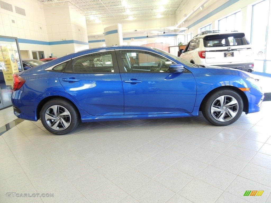 2020 Civic LX Sedan - Aegean Blue Metallic / Black photo #4