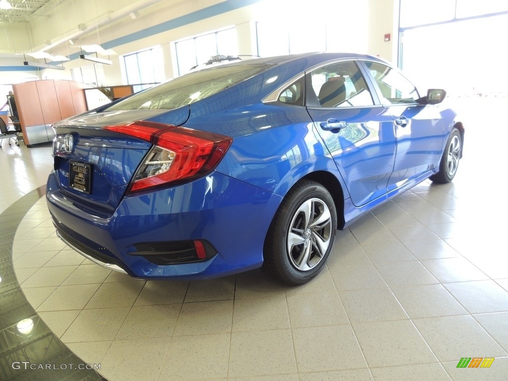 2020 Civic LX Sedan - Aegean Blue Metallic / Black photo #5