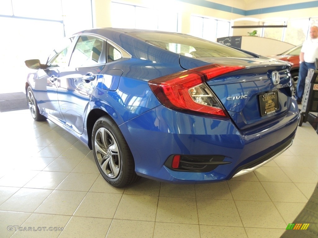 2020 Civic LX Sedan - Aegean Blue Metallic / Black photo #7