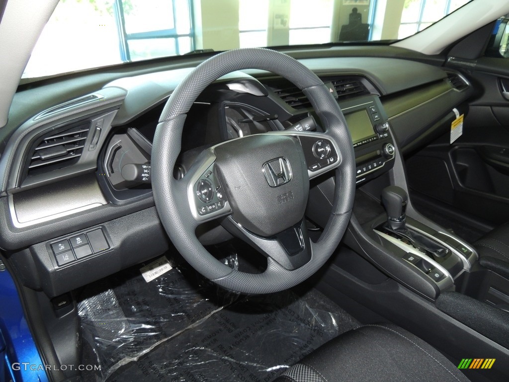 2020 Civic LX Sedan - Aegean Blue Metallic / Black photo #11