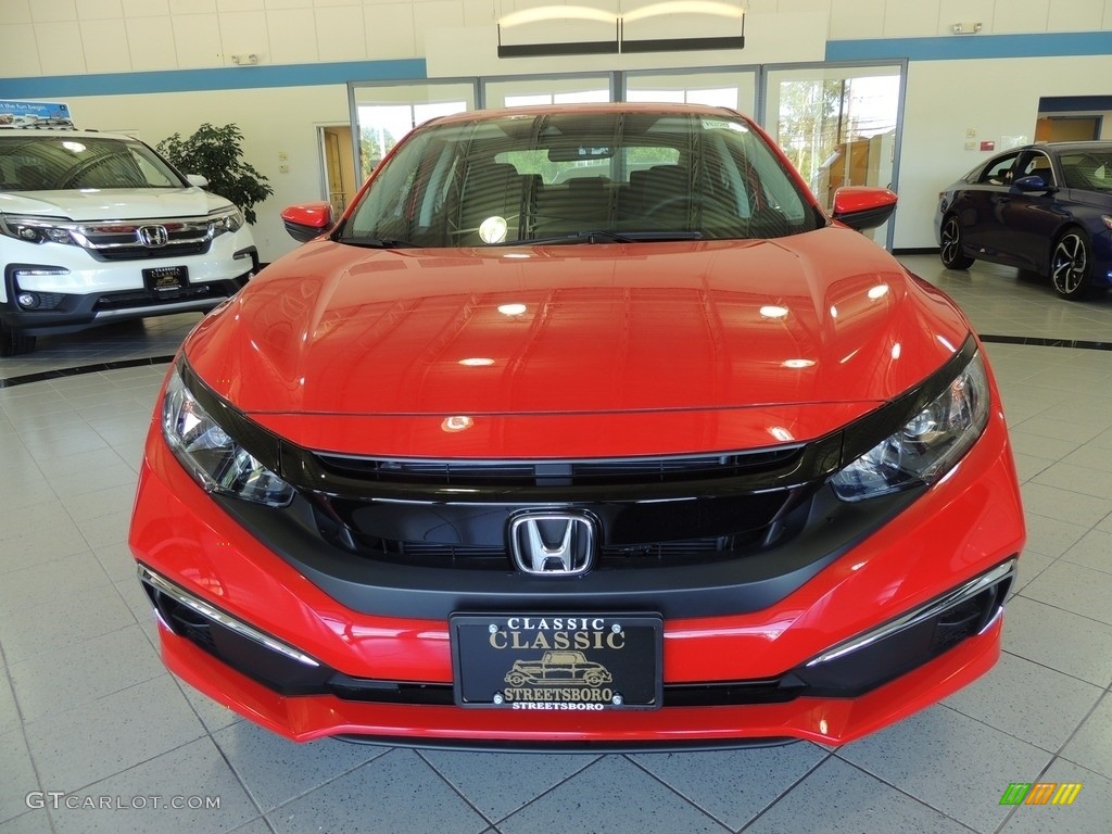 2020 Civic LX Sedan - Rallye Red / Black photo #2