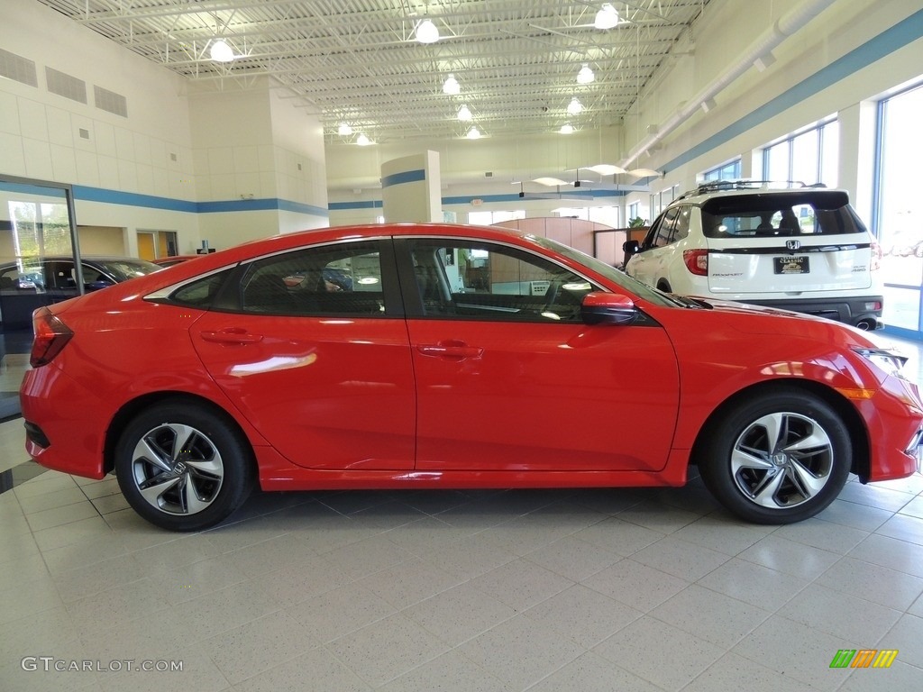 2020 Civic LX Sedan - Rallye Red / Black photo #4