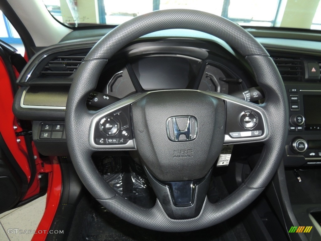 2020 Honda Civic LX Sedan Black Steering Wheel Photo #137050260