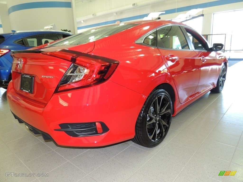 2020 Civic Sport Sedan - Rallye Red / Black photo #4