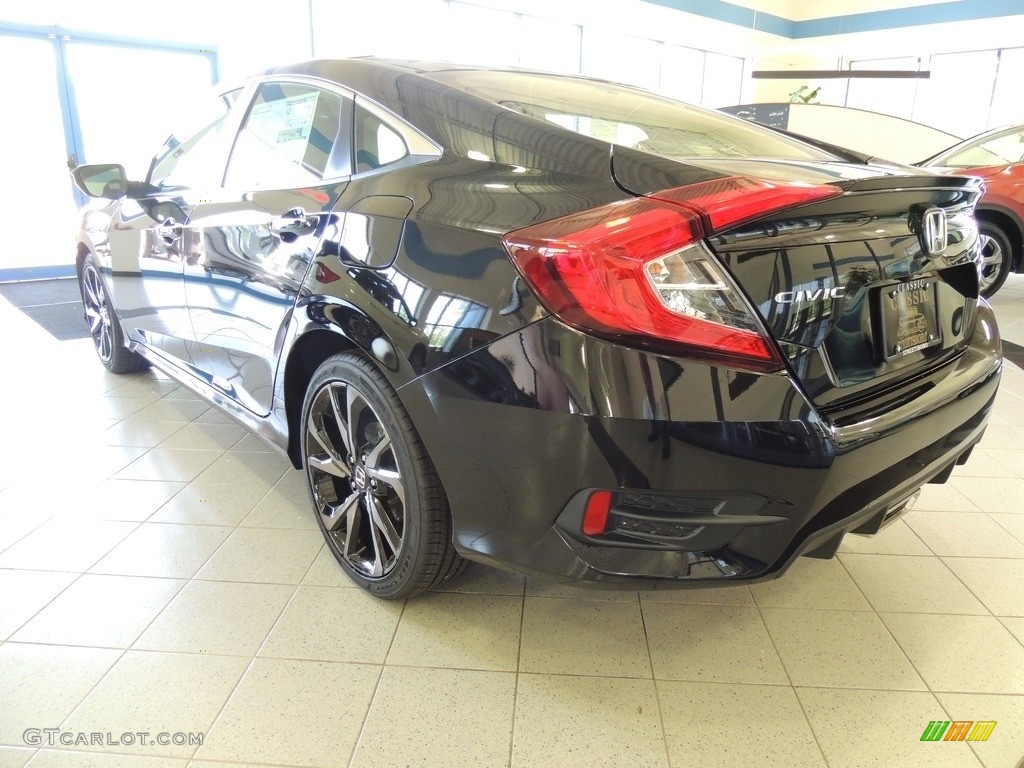2020 Civic Sport Sedan - Crystal Black Pearl / Black photo #7