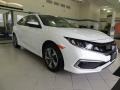 2020 Platinum White Pearl Honda Civic LX Sedan  photo #3