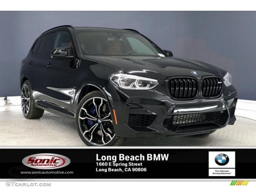 2020 X3 M Competition - Black Sapphire Metallic / Sakhir Orange/Black photo #1
