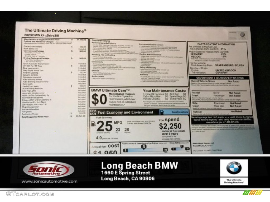 2020 X4 xDrive30i - Glacier Silver Metallic / Black photo #10