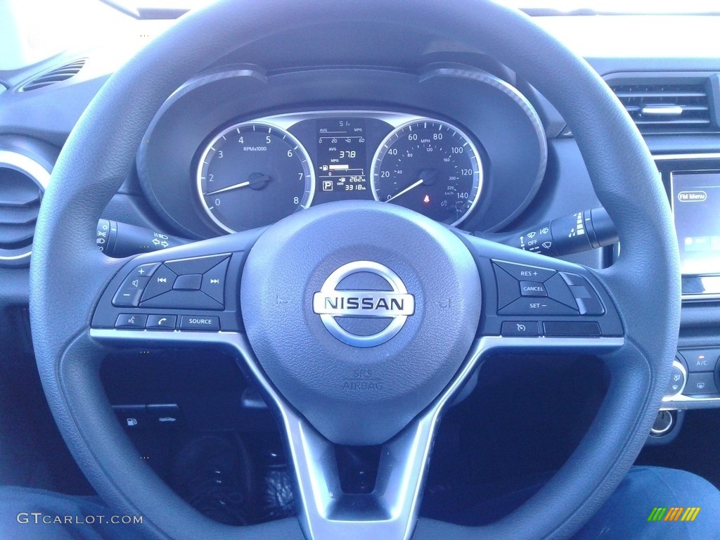 2020 Nissan Versa S Charcoal Steering Wheel Photo #137061570