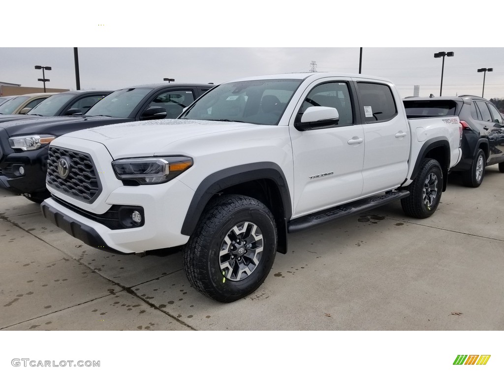 2020 Tacoma TRD Off Road Double Cab 4x4 - Super White / TRD Cement/Black photo #1