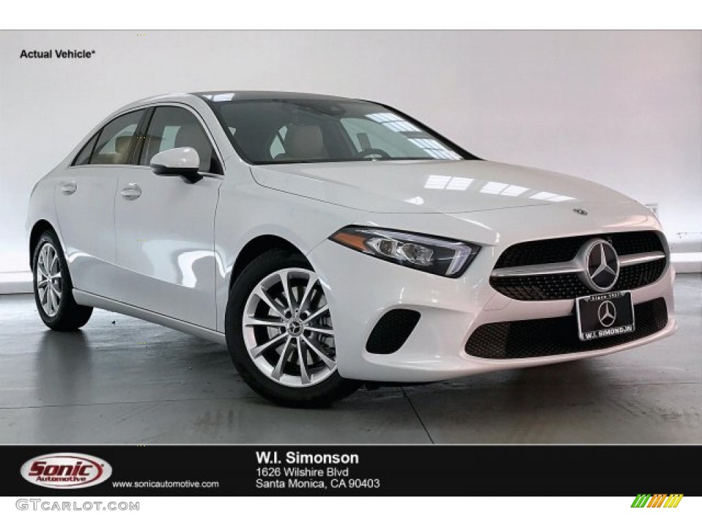 2020 A 220 Sedan - Digital White Metallic / Macchiato Beige photo #1