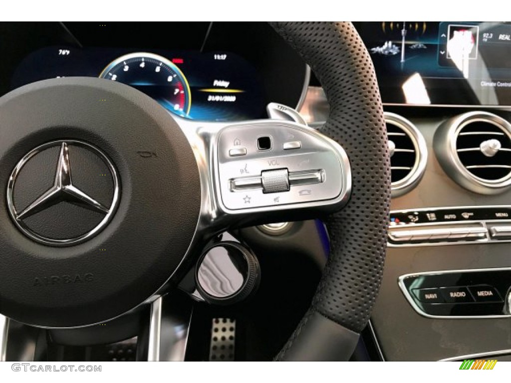 2020 Mercedes-Benz C AMG 43 4Matic Coupe Black Steering Wheel Photo #137077496
