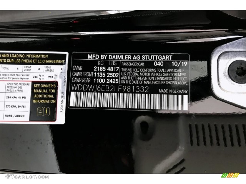 2020 C Color Code 040 for Black Photo #137077589