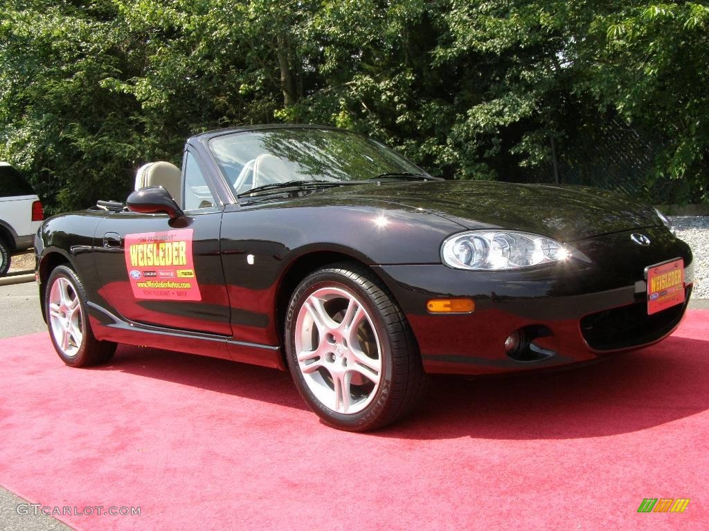 2004 MX-5 Miata LS Roadster - Black Cherry Mica / Parchment photo #3