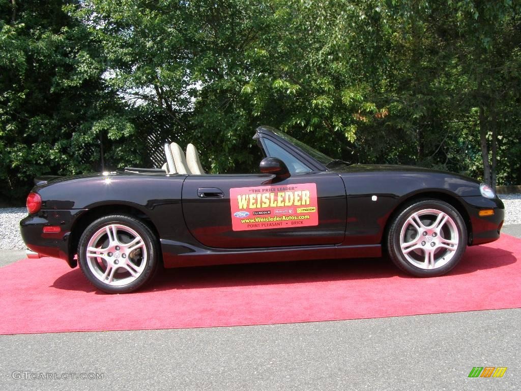 2004 MX-5 Miata LS Roadster - Black Cherry Mica / Parchment photo #5