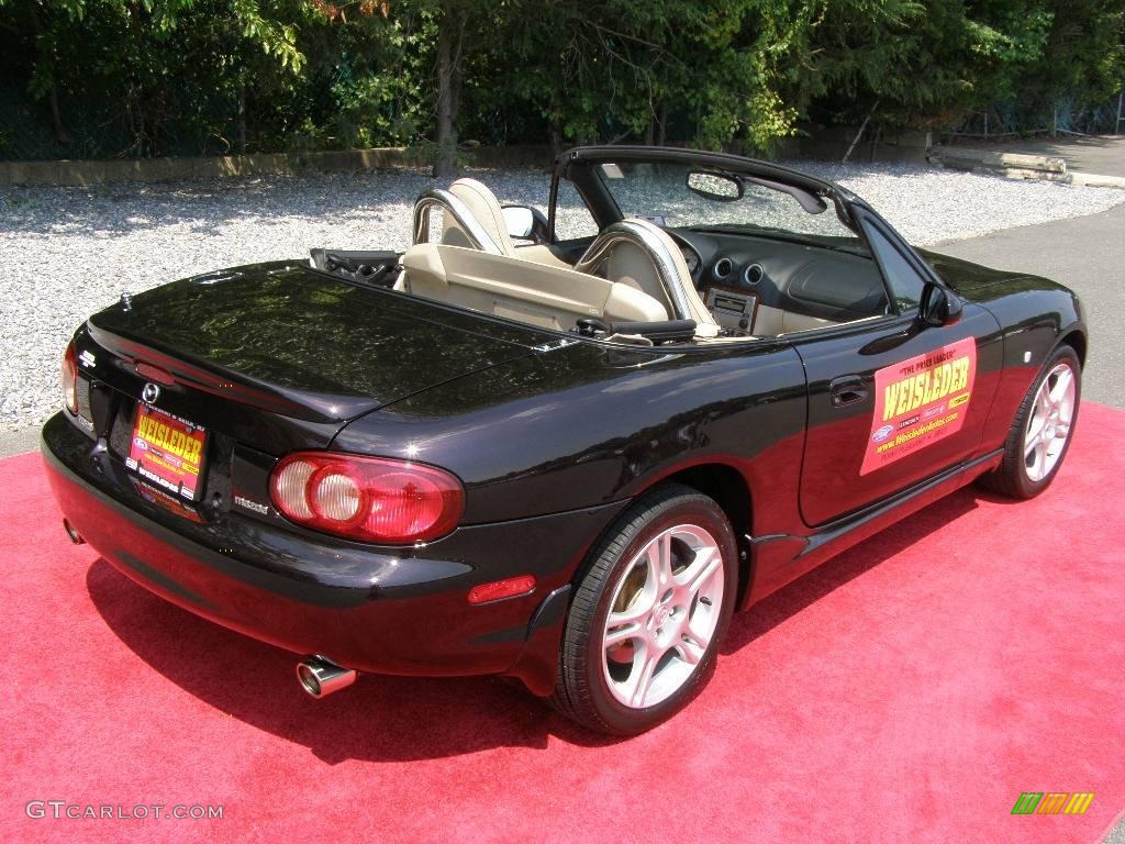 2004 MX-5 Miata LS Roadster - Black Cherry Mica / Parchment photo #7