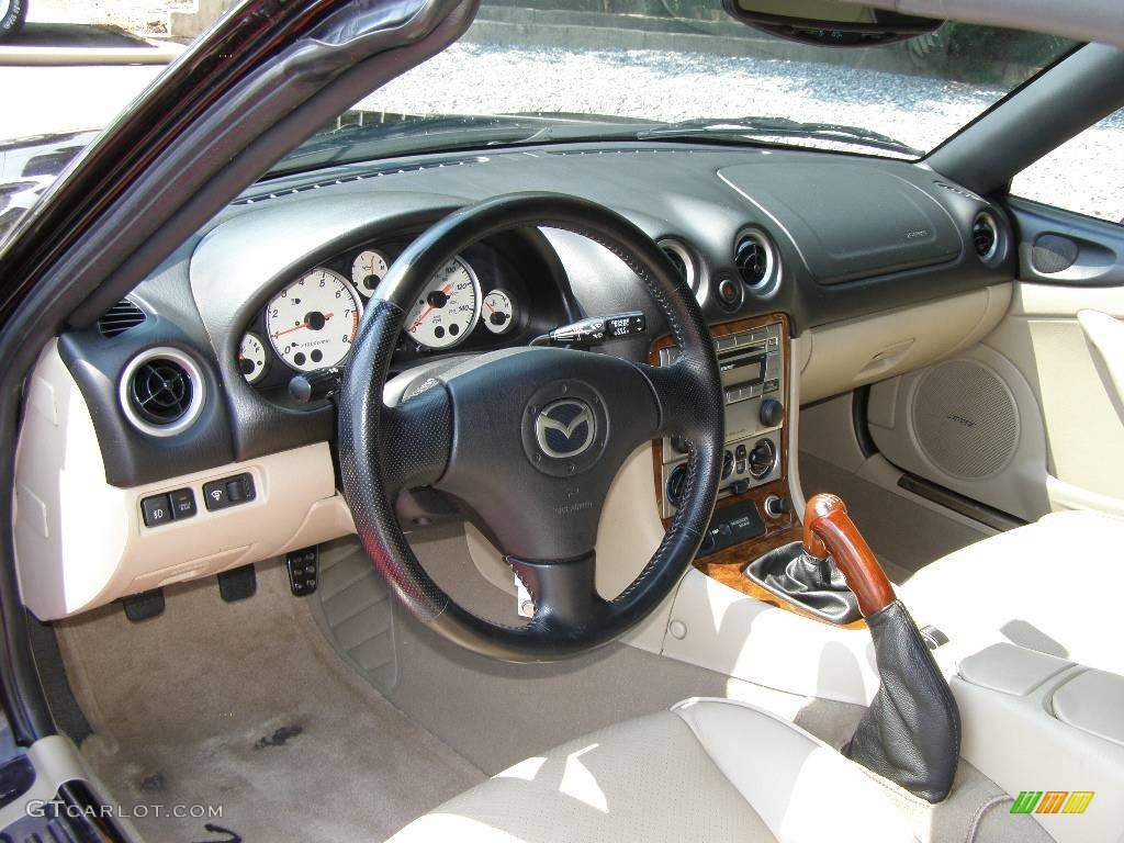 2004 MX-5 Miata LS Roadster - Black Cherry Mica / Parchment photo #16