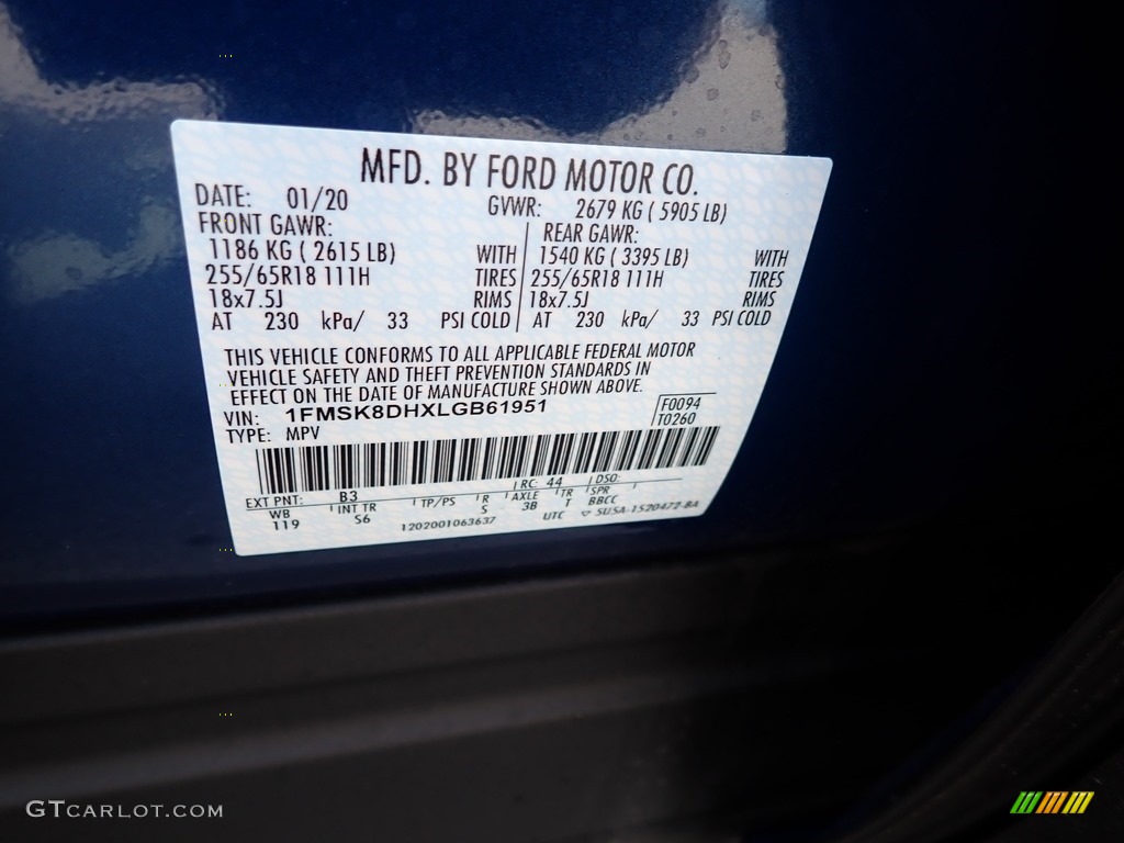 2020 Explorer XLT 4WD - Atlas Blue Metallic / Ebony photo #12
