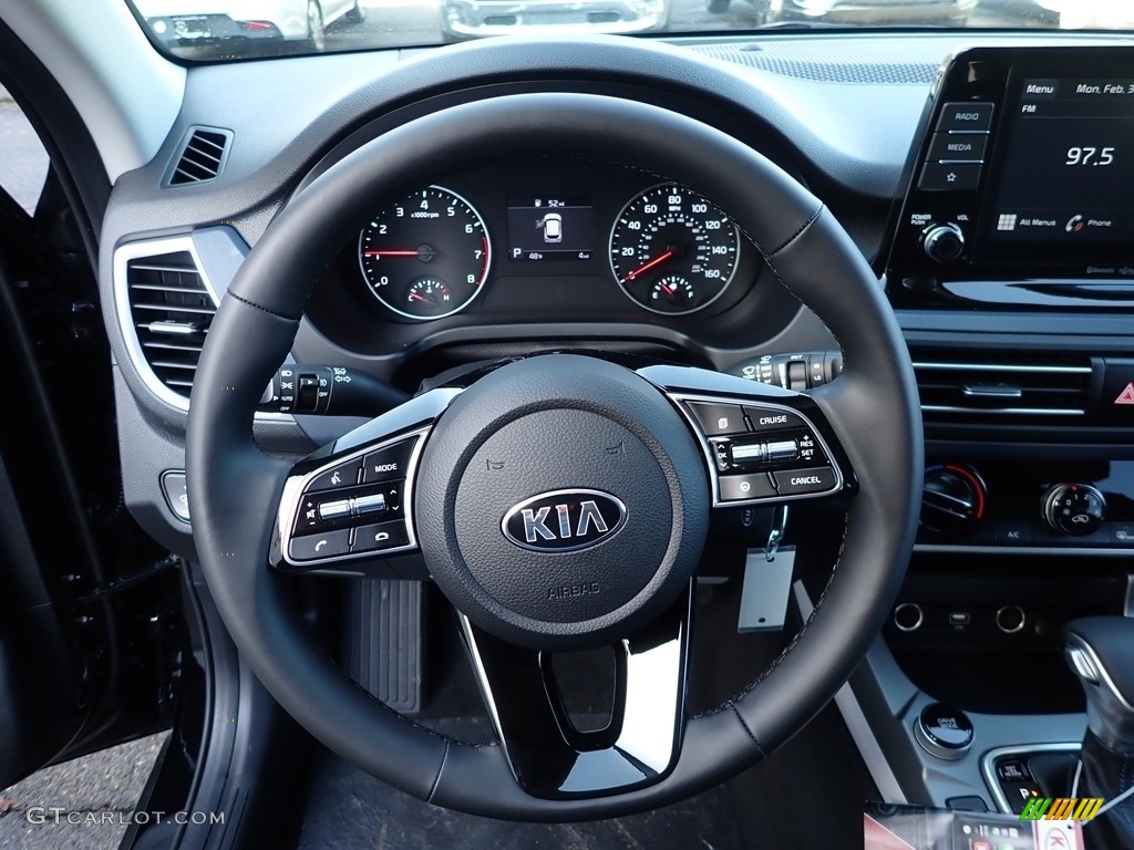 2021 Kia Seltos S AWD Black Steering Wheel Photo #137098514